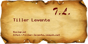 Tiller Levente névjegykártya